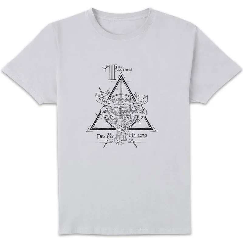 Harry Potter Three Dragons White Men's T-Shirt - White Size: Medium White M