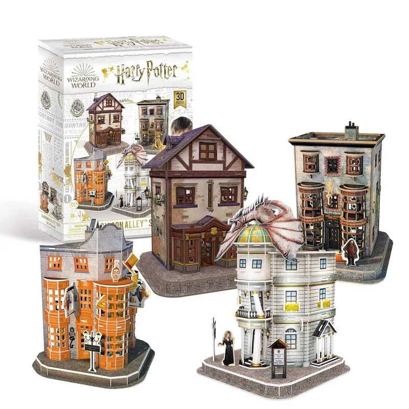 Harry Potter Unisex Diagon Alley 4 in 1 3D Puzzle 8+ Multicolor One Size female