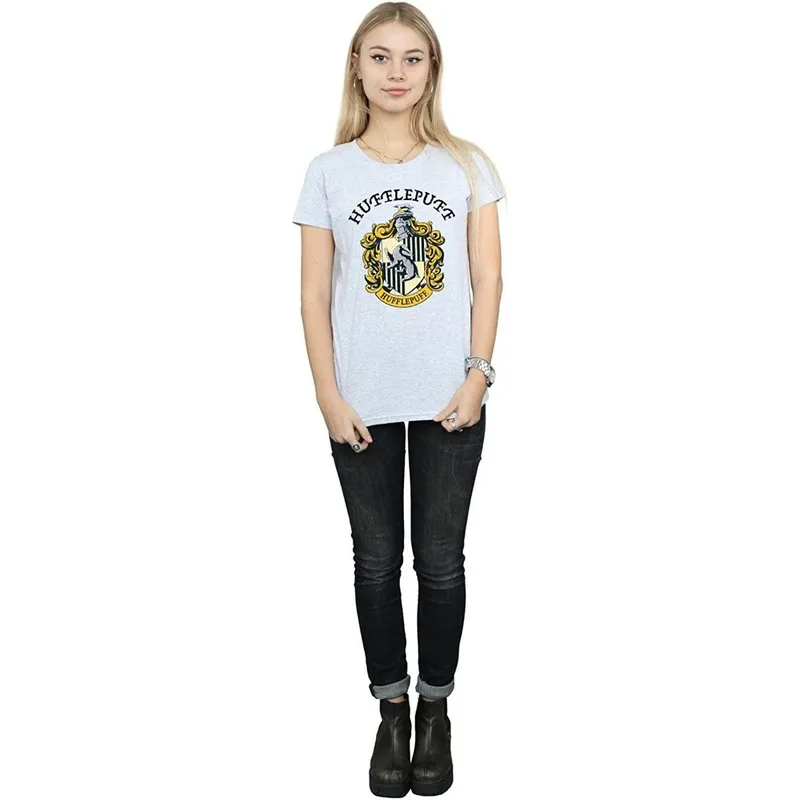 Harry Potter Women's Hufflepuff T-Shirt in Grey Size: 2XL Grey 2XL