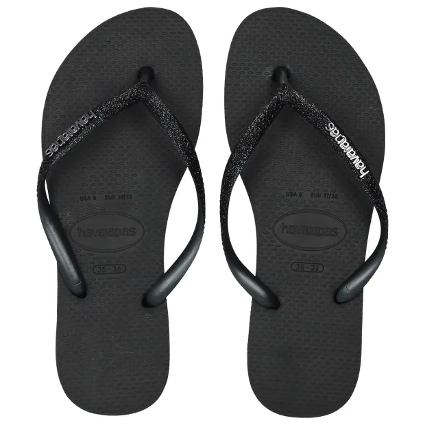 Havaianas Women's Slim Glitter Flip Flop II Black Size: 5 Black 5
