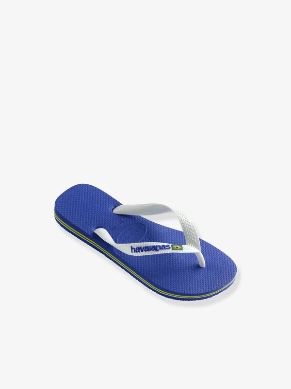 Havaianas Unisex Marine Logo Brasil Slide - Blue