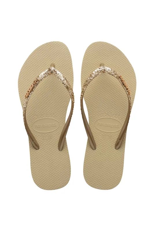 Havaianas Women's Slim Glitter Golden Gold Light Size: 3-4 Gold