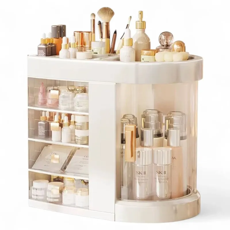 Havendro Large Transparent Makeup Organiser Case with 4 Drawers - Transparent
