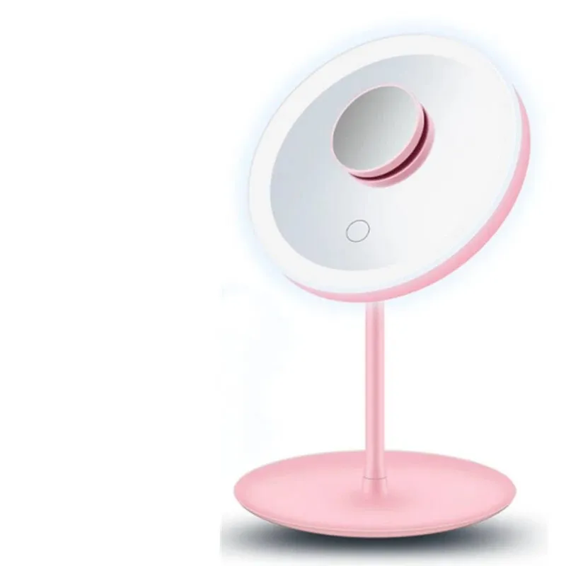 Havendro Pink Magnifying Mirror LED Lights Make Up Shaving Mirror Pink