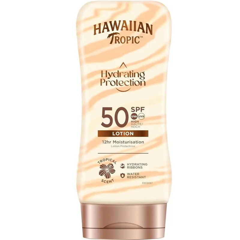 Hawaiian Tropics Hydrating Protection Sun Lotion Spf 50 180ml in White - White - Size: One Size