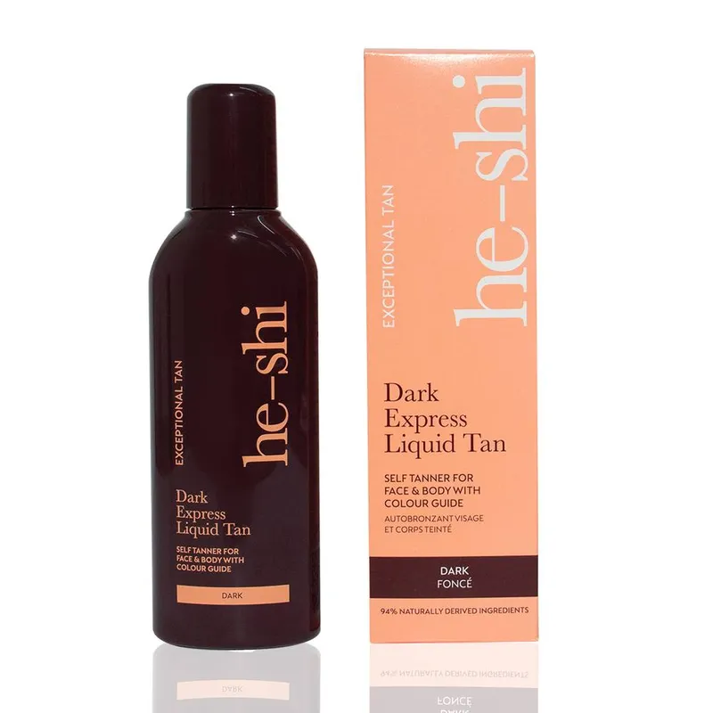He-Shi Tan Dark Express Tanning Liquid Hydrating long-lasting Self Tan in Dark Brown Size: 150ml - Dark Brown - Size: 150ml