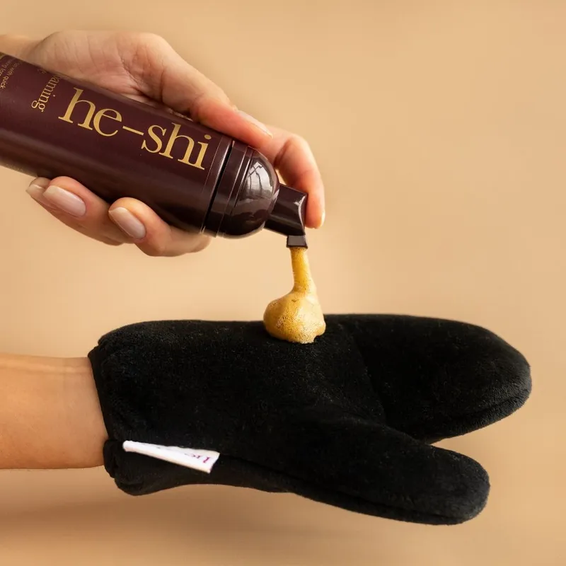 He-Shi Tan Gold Foaming Tanning Mousse Medium Colour Shade Size: 150ml Gold 150ml