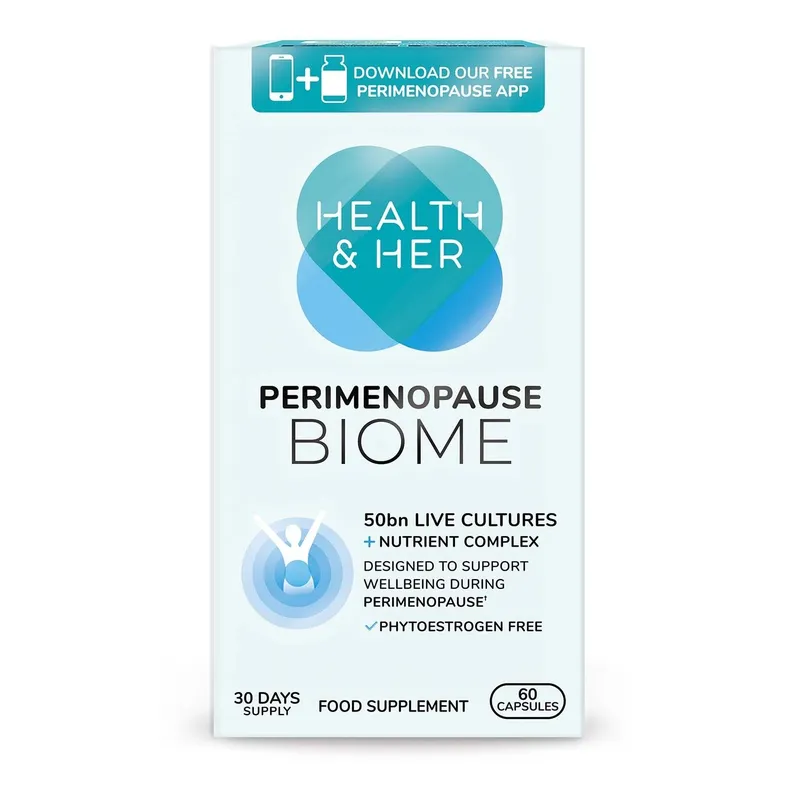 Health Aid Health & Her Perimenopause Biome Multi Nutrient Support Supplement - 60 Capsules in Clear Clear