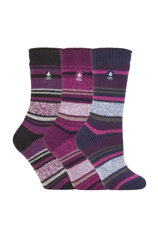 Heat Holders 3 Pairs Ladies Winter Thermal Socks - - Size: 4-6