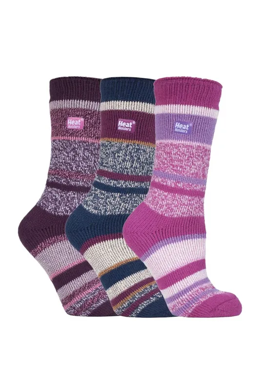 Heat Holders 3 Pairs Ladies Winter Thermal Socks - - Size: 4-6