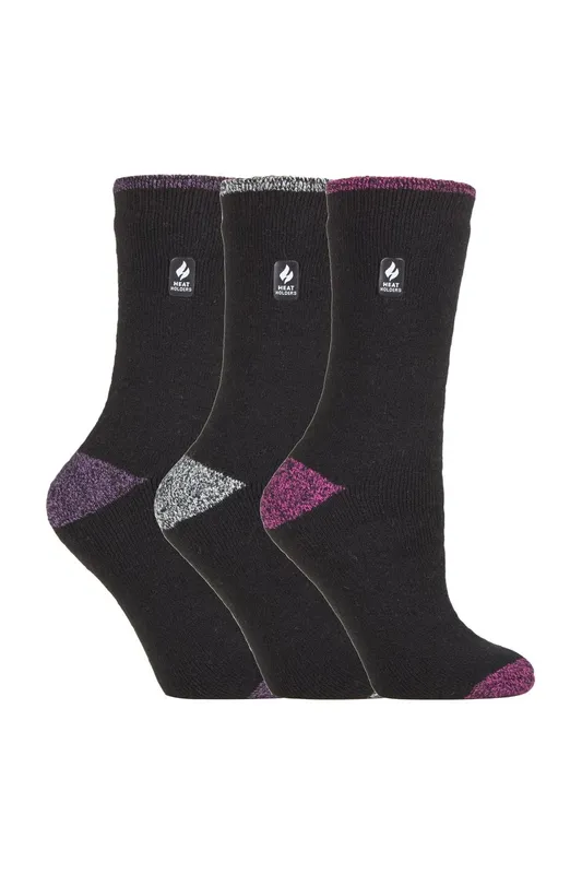 Heat Holders 3 Pairs Ladies Winter Thermal Socks - - Size: 4-6