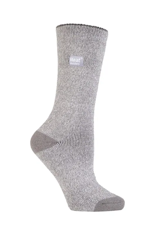 Heat Holders Women's 3 Pairs Thin Lightweight Thermal Dress Socks for Winter in Silver Size: 4-8 - Silver - Size: 4-8