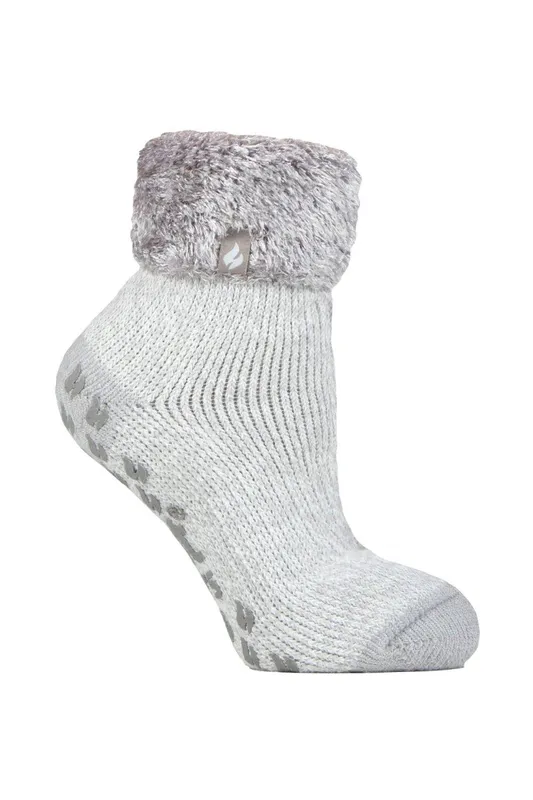 Heat Holders Women's Cosy Fluffy Bed Socks Warm Thermal Lounge Socks and in Grey Size: 12-3 - Grey - Size: 12-3