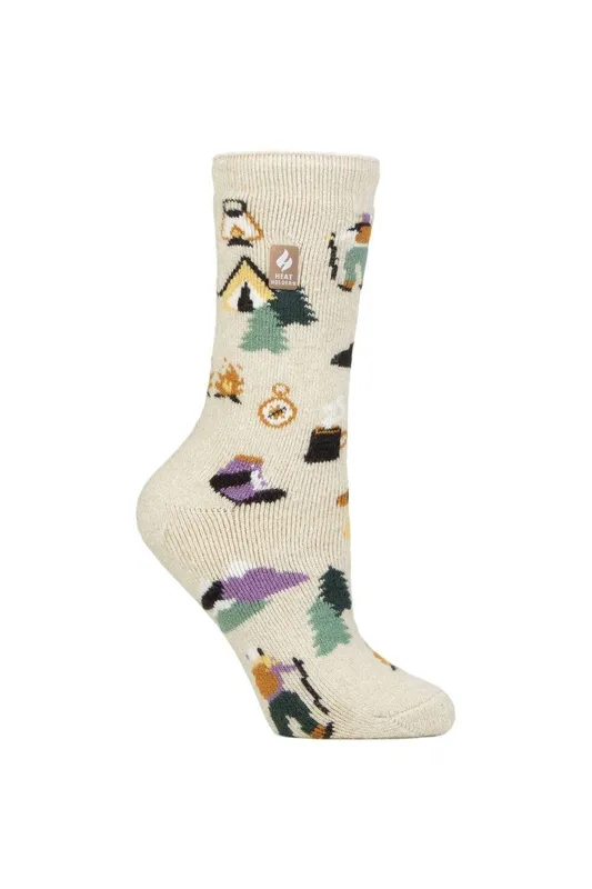 Heat Holders Women's Novelty Fleece-Lined Thermal Hobby Socks for Winter in Cream Size: 4/8 Cream 4/8 female