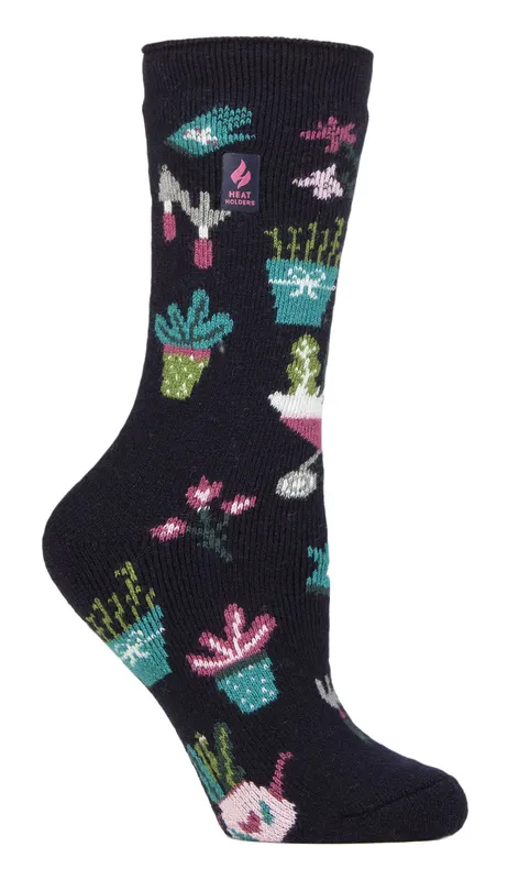 Heat Holders Women's Novelty Fleece-Lined Thermal Hobby Socks for Winter in Black Size: 4-8 - Black - Size: 4-8