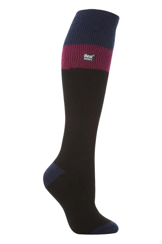 Heat Holders Women's Extra Long 2.3 Tog Winter Knee High Thermal Ski Socks in Black Size: 4/8 Black 4/8 female