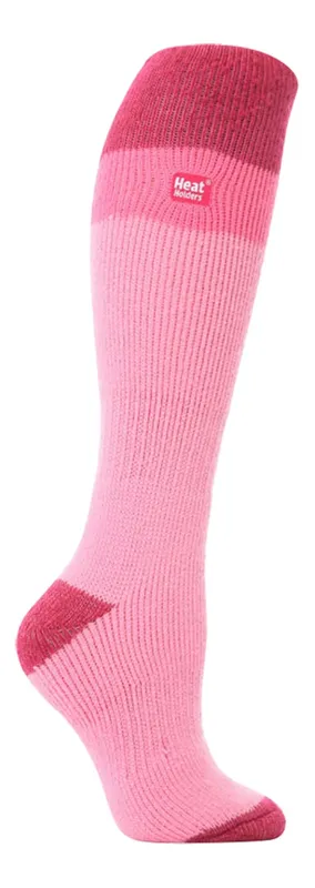 Heat Holders Women's Extra Long 2.3 Tog Winter Knee High Thermal Ski Socks in Pink Size: 4/8 Pink 4/8 female