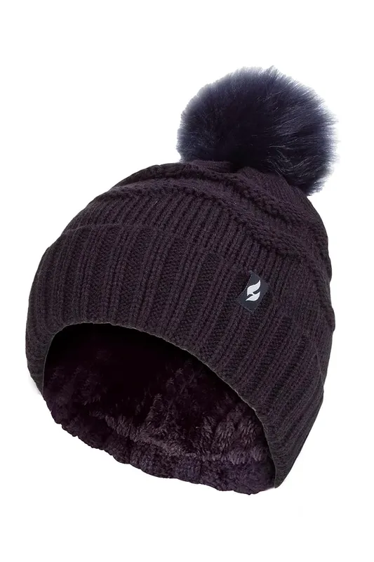 Heat Holders Womens Winter Thermal Pom Pom Hat - - Size: Onesize