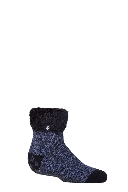 Heat Holders Women's Cosy Fluffy Bed Socks Warm Thermal Lounge Socks and in Blue Size: 12-3 - Blue - Size: 12-3