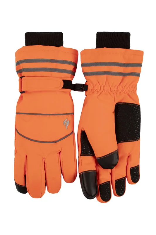 Mens 1 Pair Heat Holders Worxx Patrick Touch Screen Performance Gloves Bright Orange L/XL - Orange - Size: Large