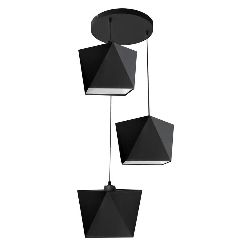 Helam Lighting Adamant Cluster Pendant Ceiling Light Black 35cm