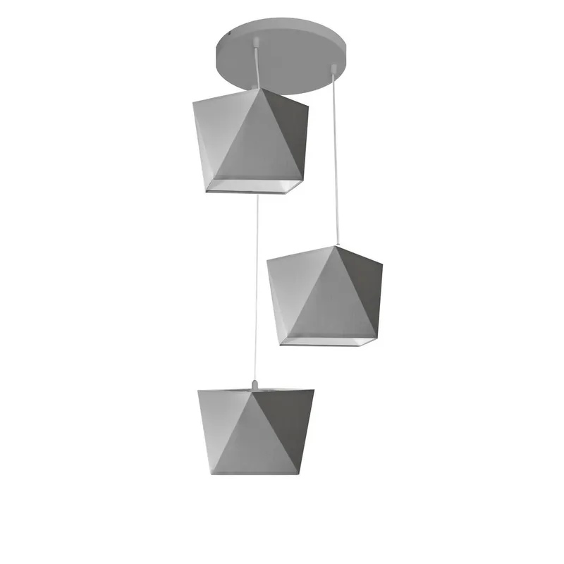 Helam Lighting Adamant Cluster Pendant Ceiling Light Grey 50cm