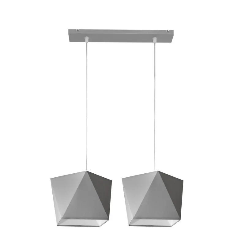 Helam Lighting Adamant Straight Bar Pendant Ceiling Light Grey 50cm