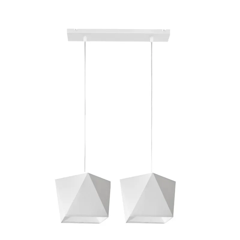 Helam Lighting Adamant Straight Bar Pendant Ceiling Light White 50cm