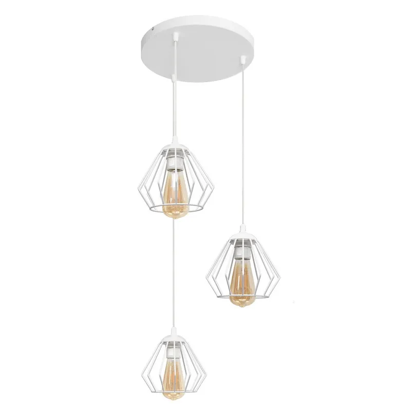 Helam Lighting Agat Cluster Pendant Ceiling Light White 38cm