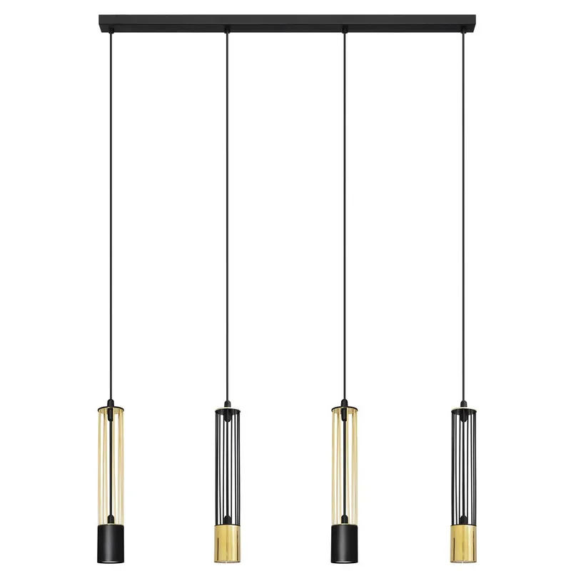Helam Lighting Bars Straight Bar Pendant Ceiling Light Black, Gold 100cm