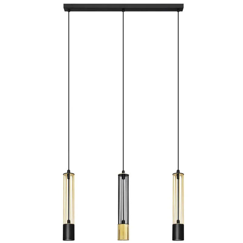 Helam Lighting Bars Straight Bar Pendant Ceiling Light Black, Gold 60cm