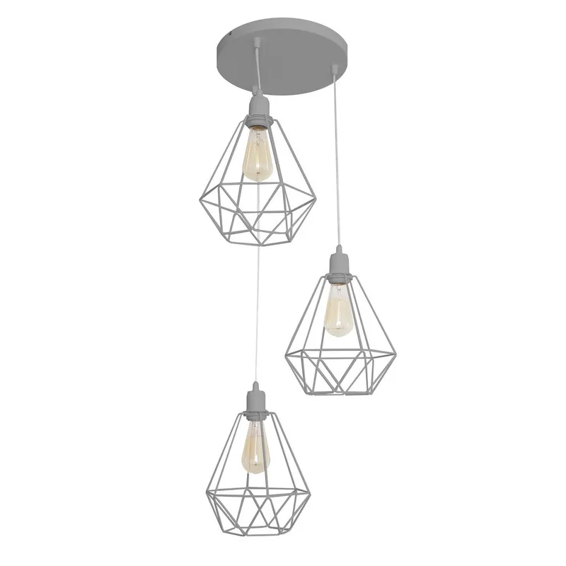 Helam Lighting Karo Cluster Pendant Ceiling Light Grey 32cm
