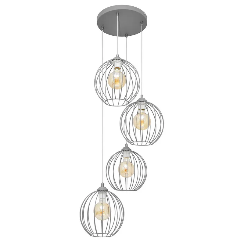 Helam Lighting Mercure Cluster Pendant Ceiling Light Grey 40cm