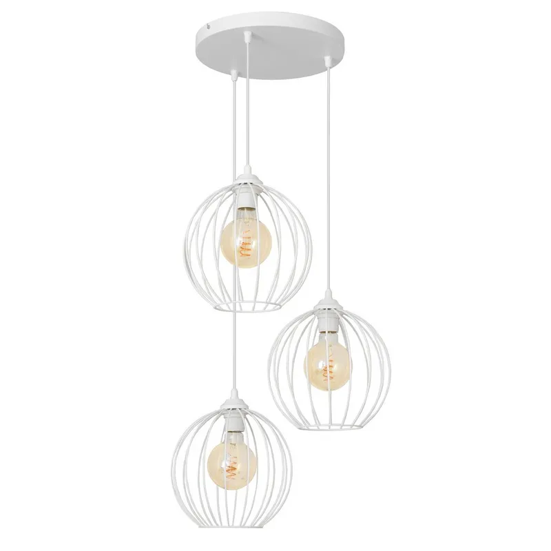 Helam Lighting Mercure Cluster Pendant Ceiling Light White 40cm