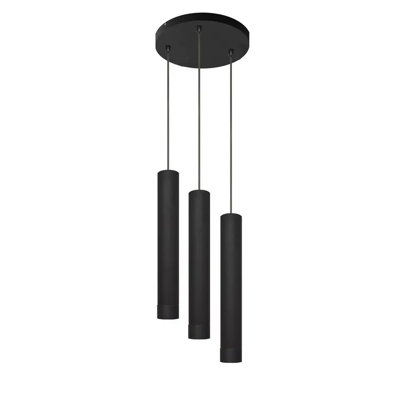 Helam Lighting Tuba Cluster Pendant Ceiling Light Black 30cm