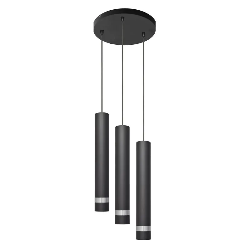 Helam Lighting Tuba Cluster Pendant Ceiling Light Black, Chrome 30cm