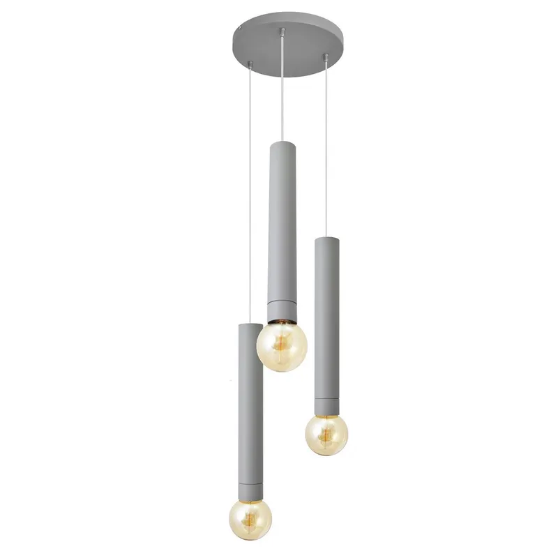 Helam Lighting Tuba Cluster Pendant Ceiling Light Grey 30cm