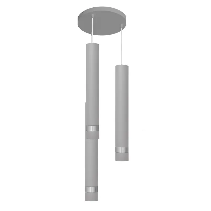 Netlighting Tuba Cluster Pendant Ceiling Light Grey Chrome 30cm Grey