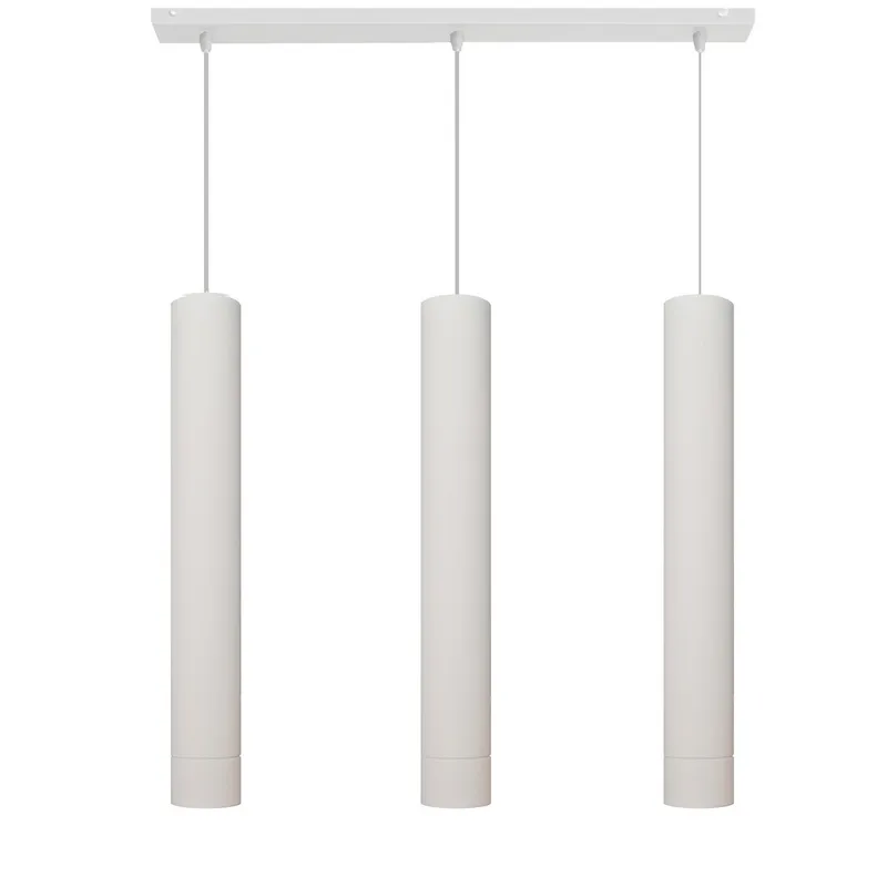 Helam Lighting Tuba Straight Bar Pendant Ceiling Light White 60cm