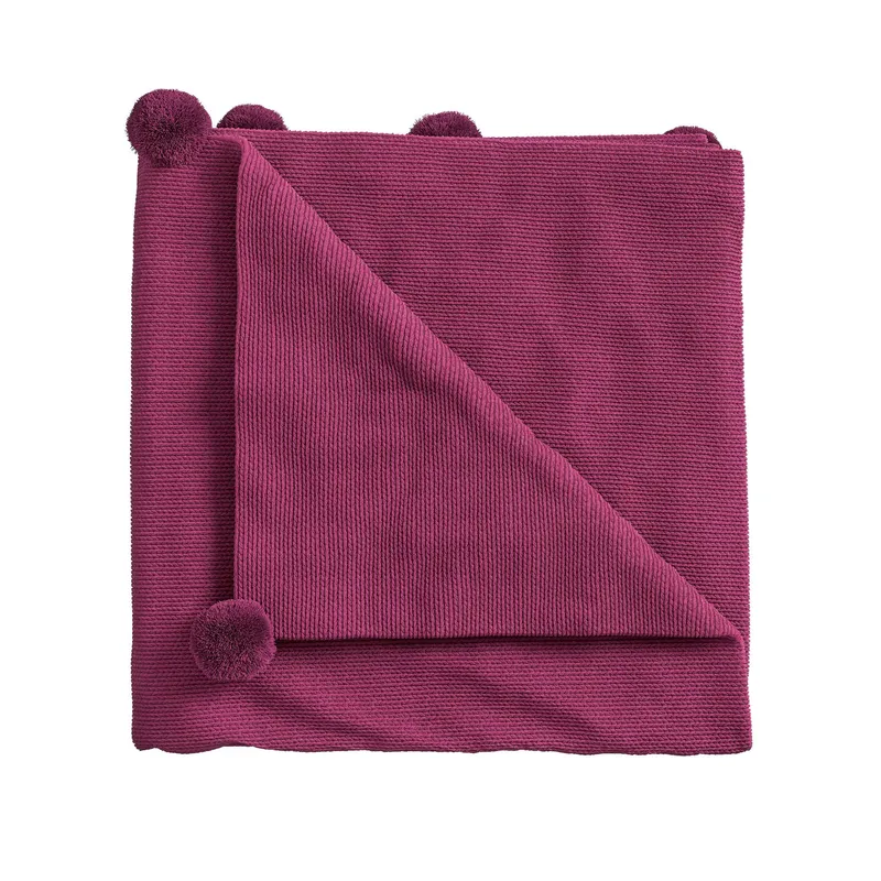 Helena Springfield 'Pom Pom' Knit Throw in Fuchsia Fuchsia
