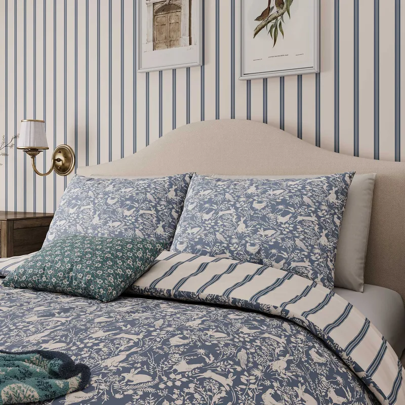 Helena Springfield Harvest Moon Forest Friends Single Duvet Cover Set, Blue