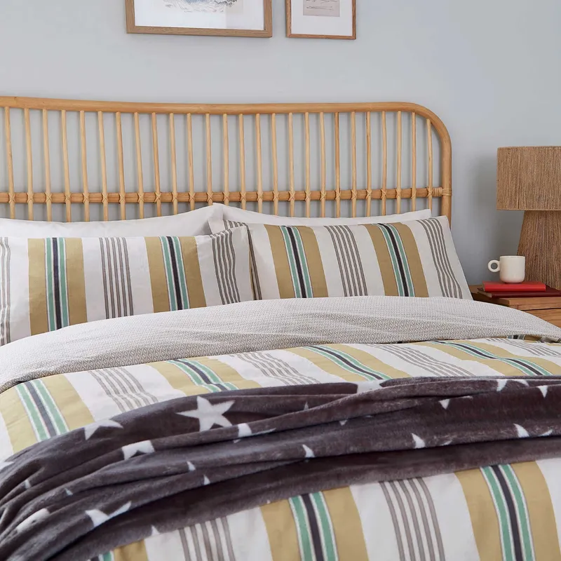 Helena Springfield 'Huntington Stripe' Cotton Duvet Cover Set Size: Double - Multicolor