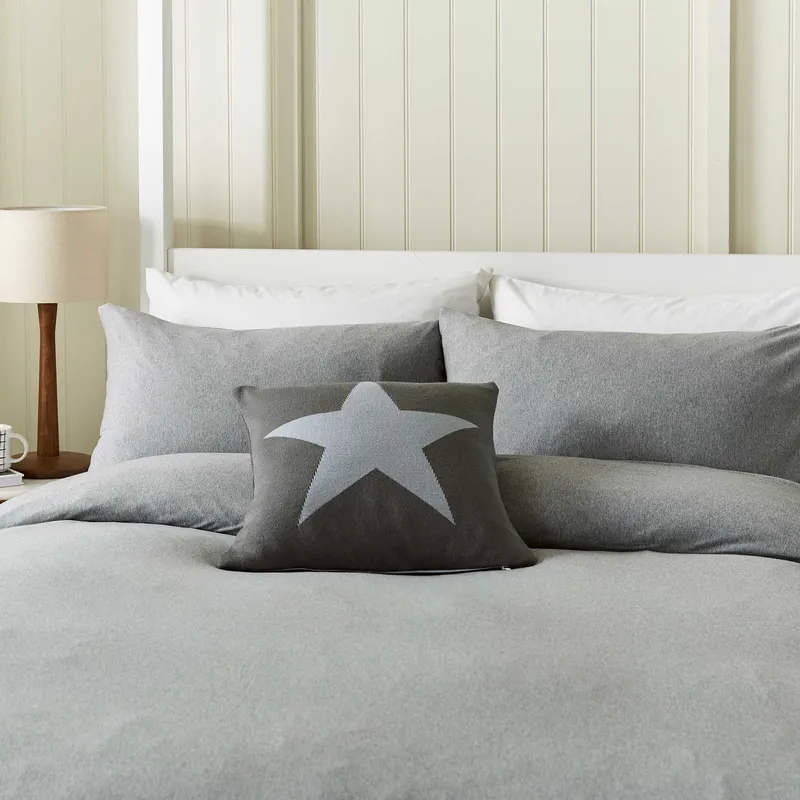 Helena Springfield 'Jersey' Cotton Duvet Cover Set in Grey Size: Super King Grey Super King