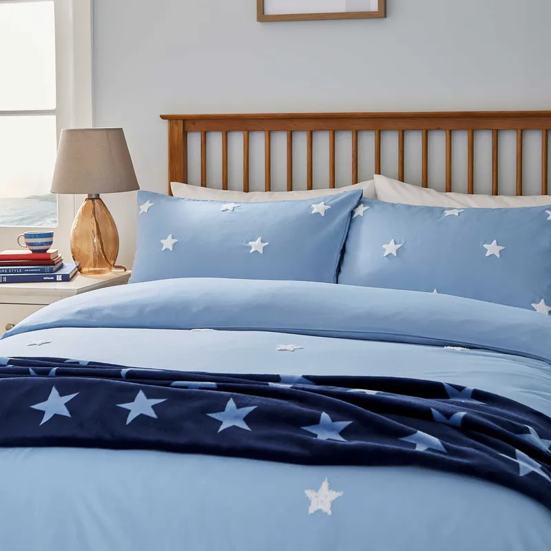 Helena Springfield 'Tufted Star' Duvet Cover Set in Blue Size: King Blue King