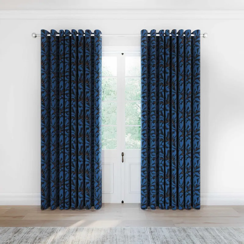 Helena Springfield 'Leni' Lined Curtains in Blue Size: 228 cm width x 228 cm drop Blue 228 cm width x 228 cm drop
