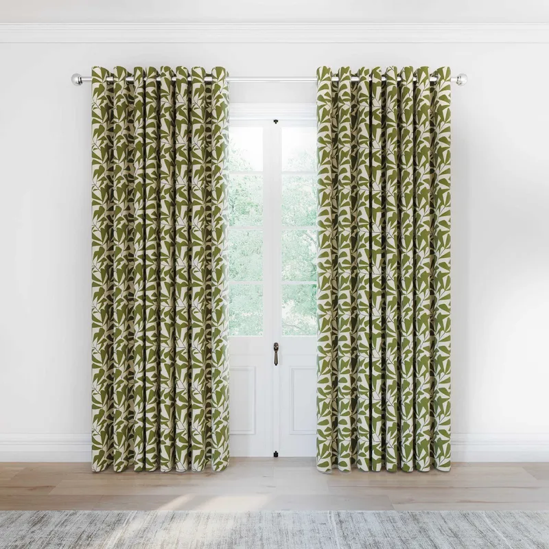 Helena Springfield 'Leni' Lined Curtains in Green Size: 228 cm width x 228 cm drop Green 228 cm width x 228 cm drop
