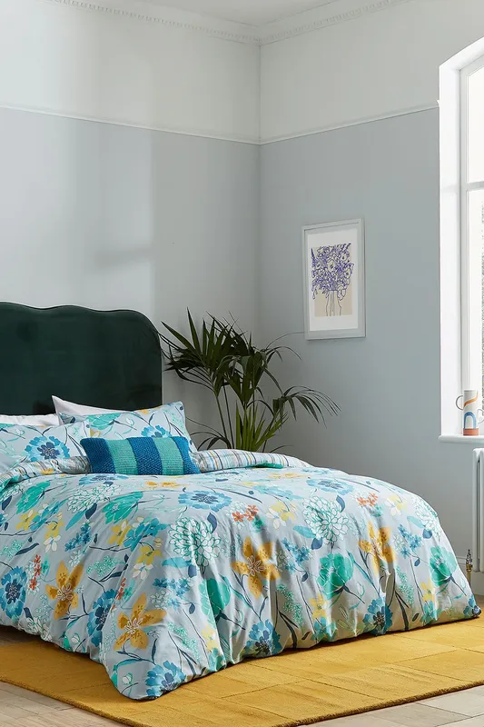 Helena Springfield 'Bella Cover' Cotton Duvet Cover Set in Blue Size: Single - Blue