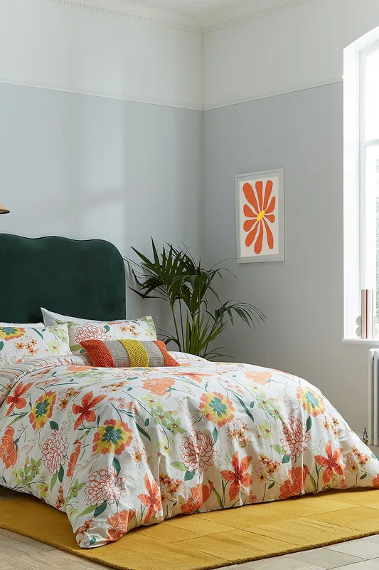 Helena Springfield 'Bella Cover' Cotton Duvet Cover Set in Orange Size: Super King Orange Super King