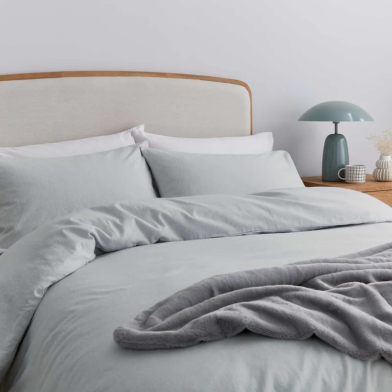 Helena Springfield Brushed Cotton Single Duvet Cover Set, Silver