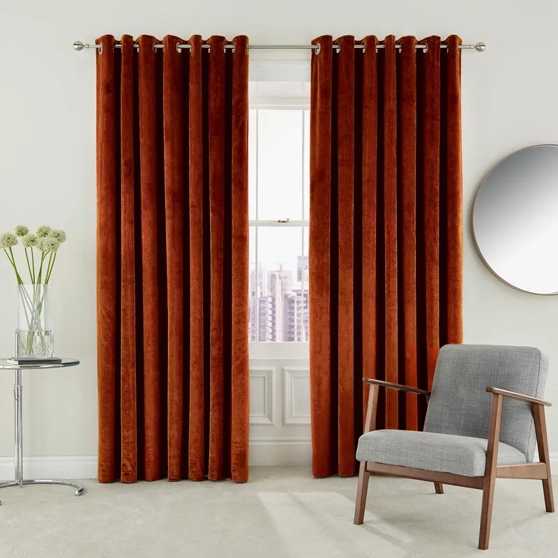 Helena Springfield Escala Lined Curtains 90" x 90", Copper